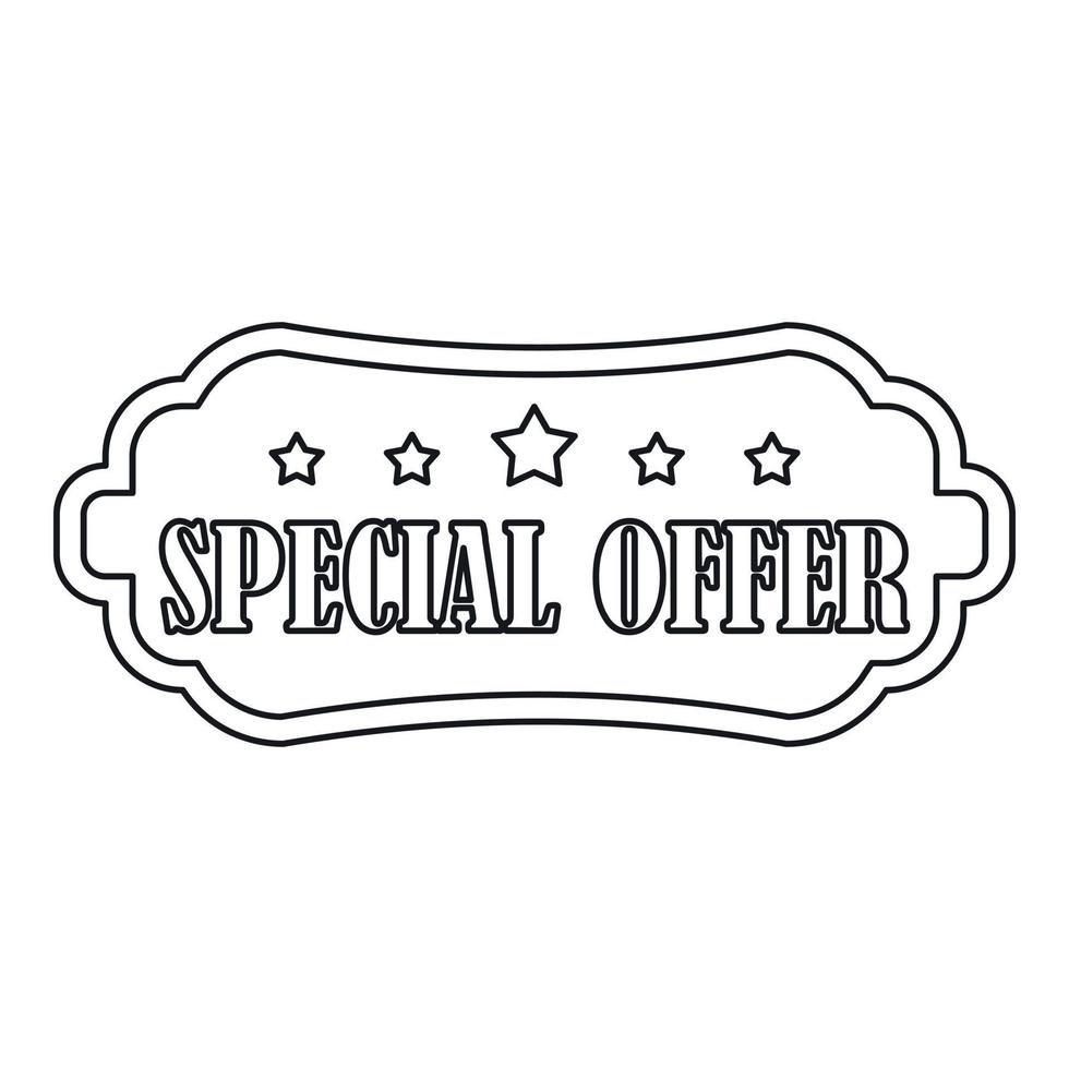 Special offer label icon, outline style vector