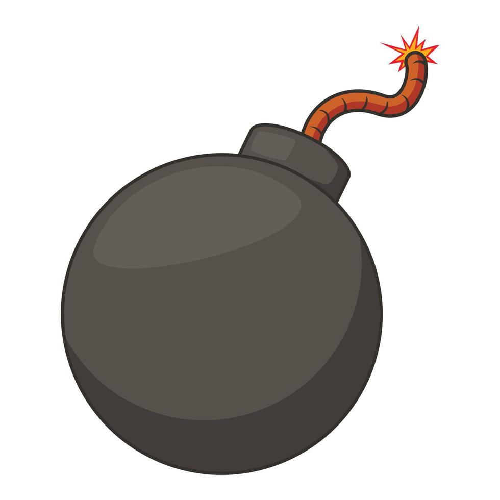 Retro bomb icon, cartoon style vector