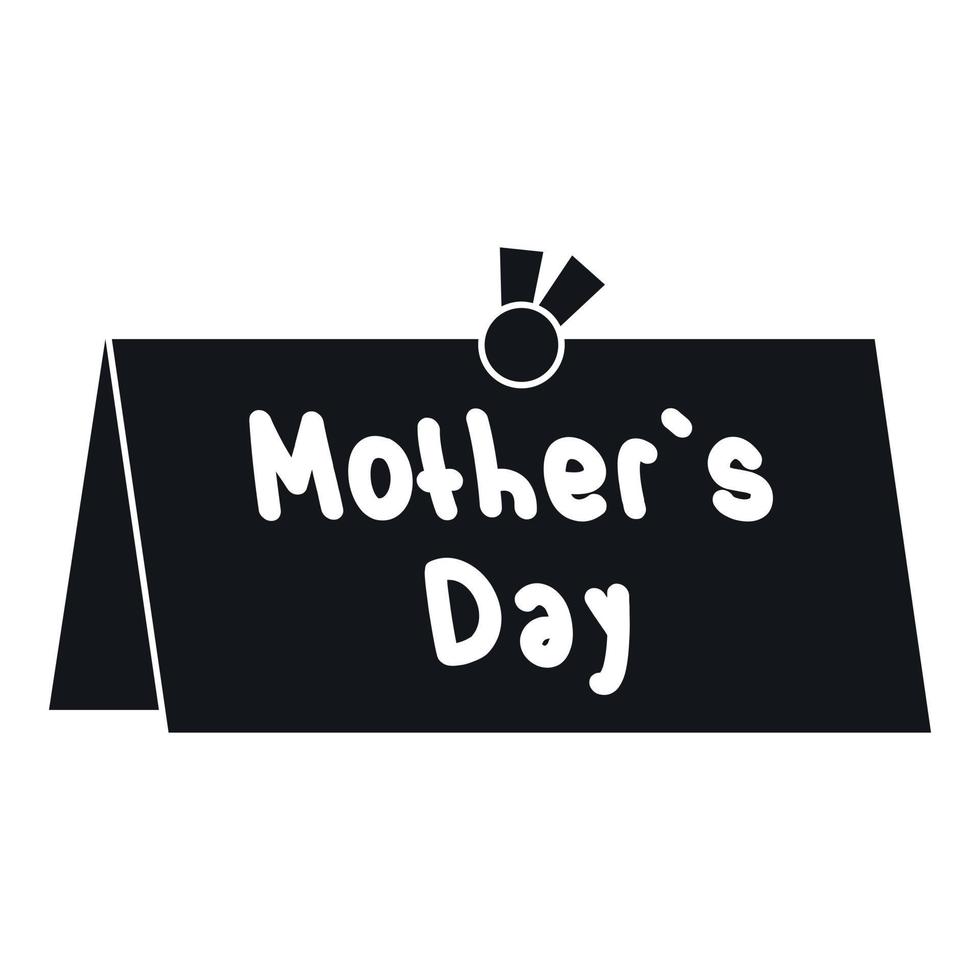 Mother Day postcard icon, simple style vector