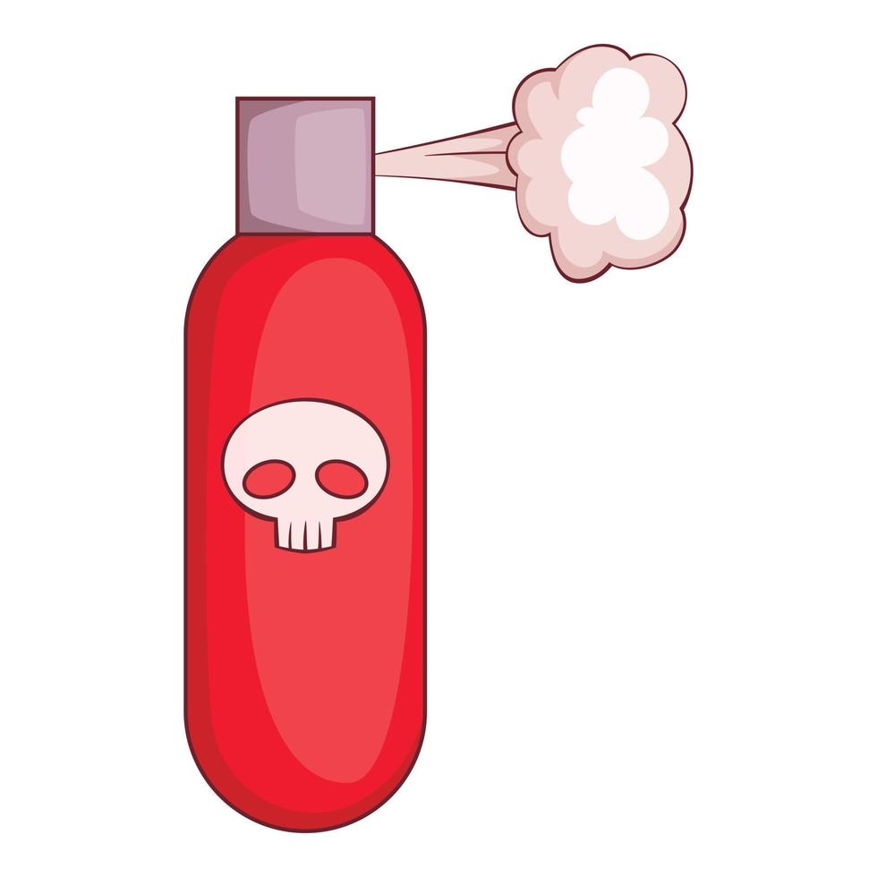 icono de cilindro de gas peligroso, estilo de dibujos animados vector