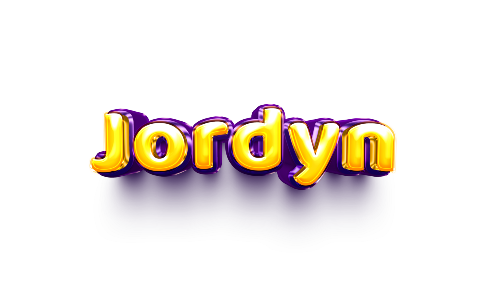 names of girls English helium balloon shiny celebration sticker 3d inflated Jordyn png