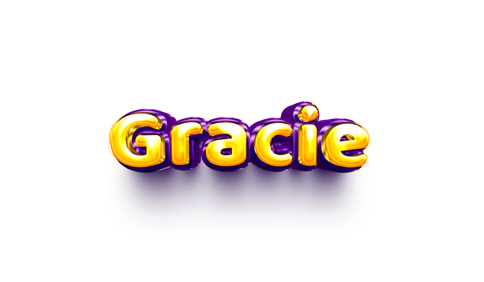 names of girls English helium balloon shiny celebration sticker 3d inflated Gracie png