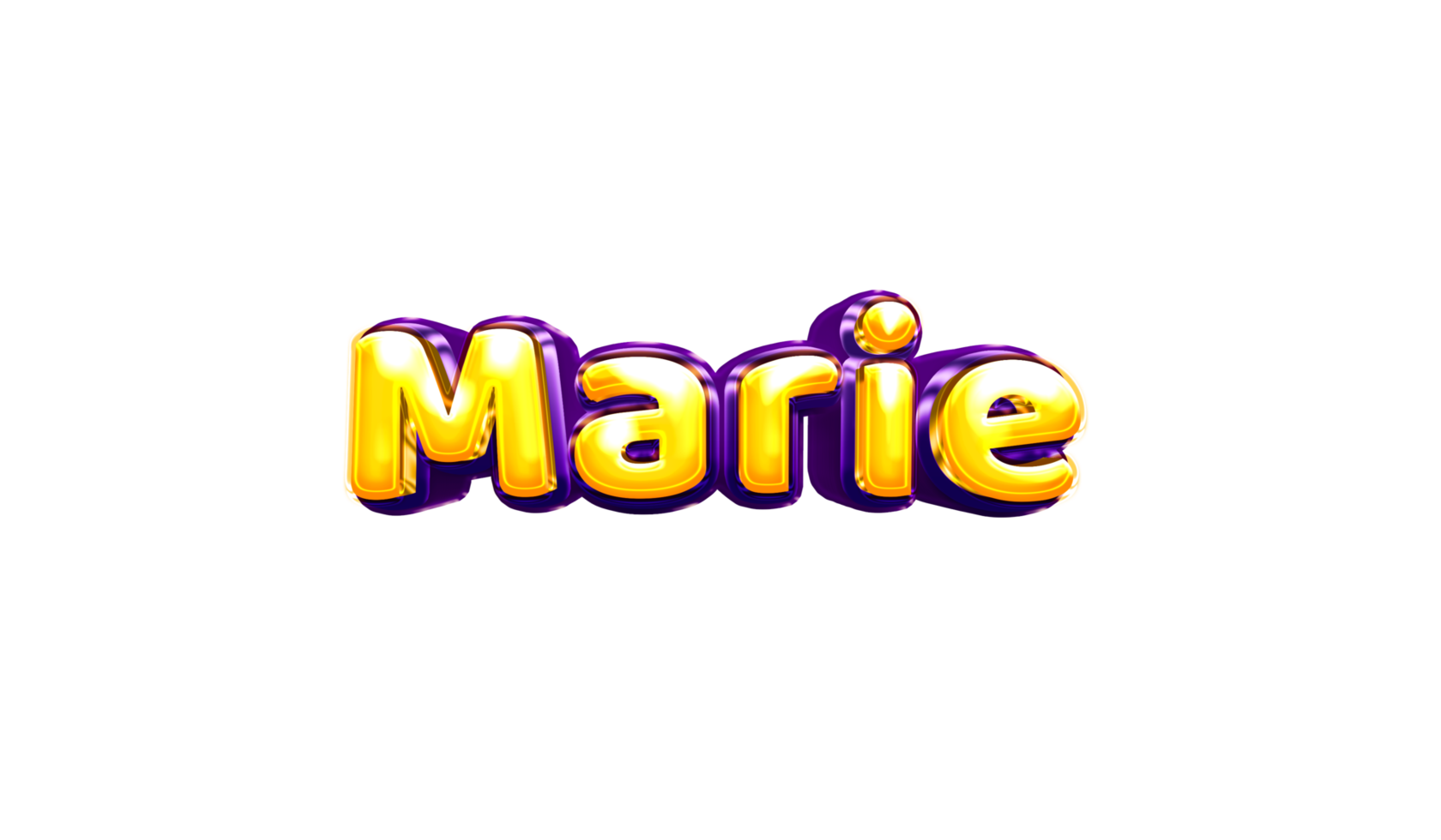 filles nom autocollant coloré fête ballon anniversaire hélium air brillant jaune violet découpé Marie png