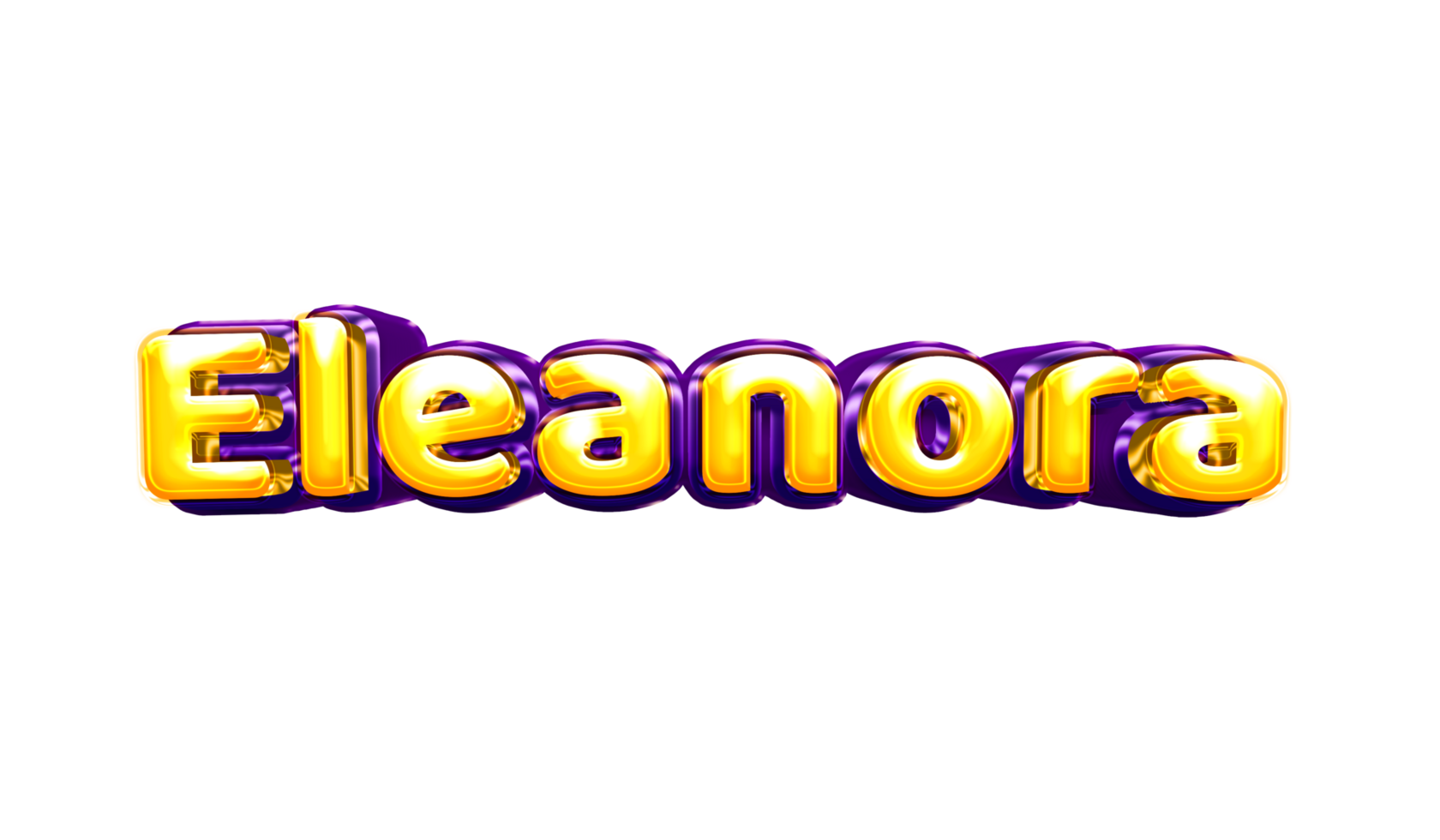 girls name sticker colorful party balloon birthday helium air shiny yellow purple cutout Eleanora png