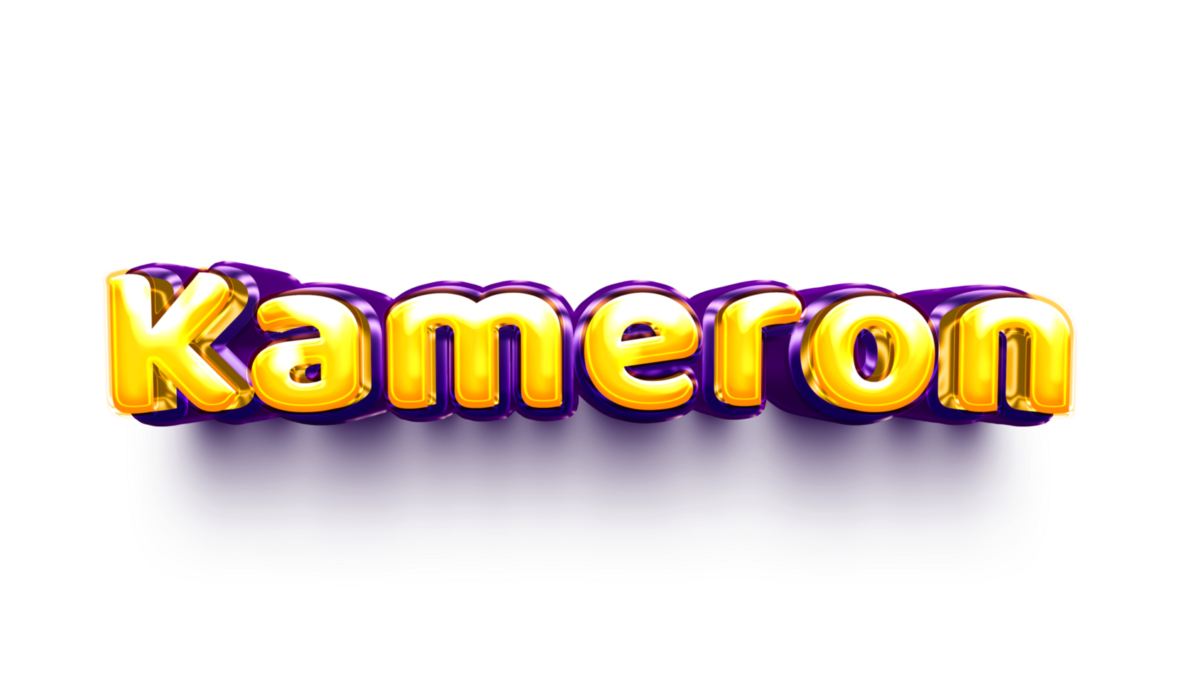 names of boys English helium balloon shiny celebration sticker 3d inflated Kameron png