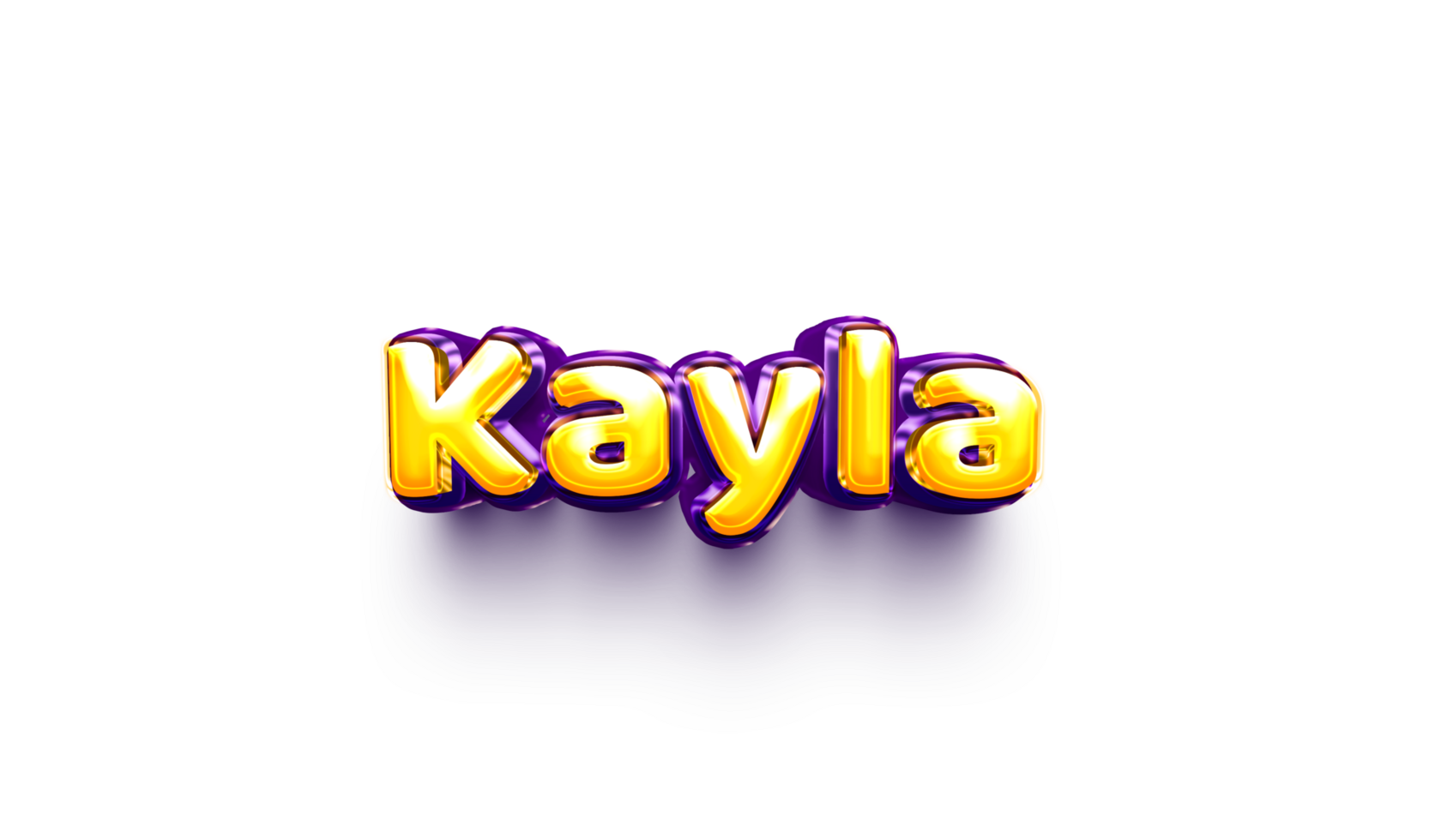 names of girls English helium balloon shiny celebration sticker 3d inflated Kayla png