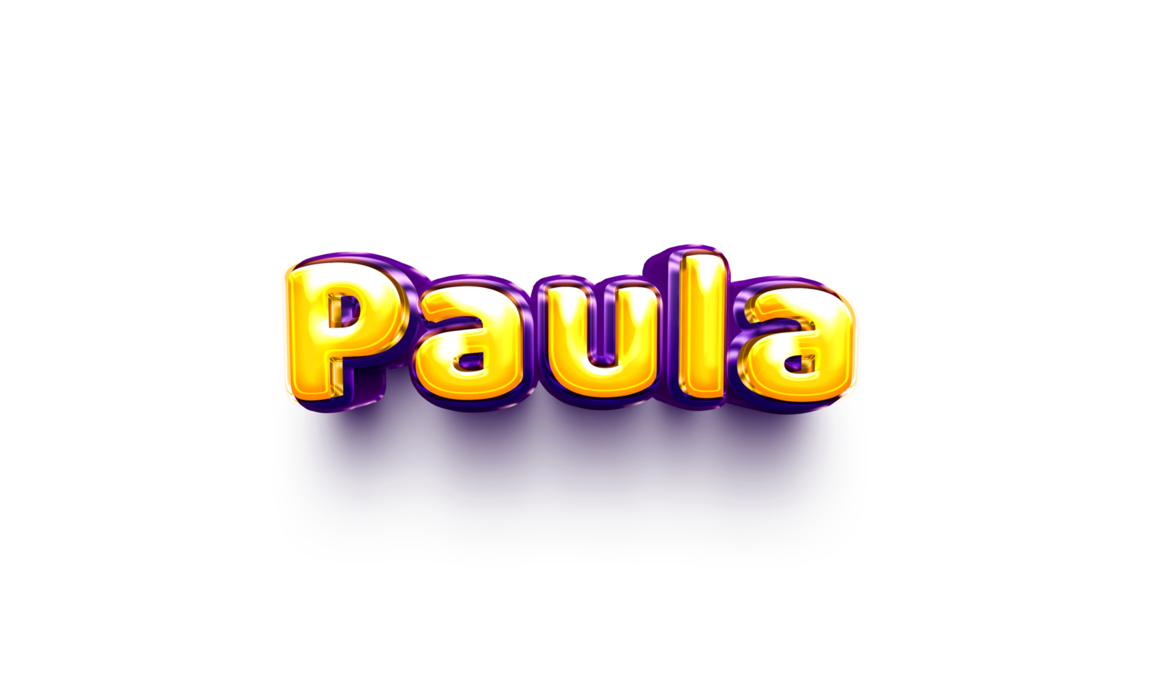 names of girls English helium balloon shiny celebration sticker 3d inflated Paula png