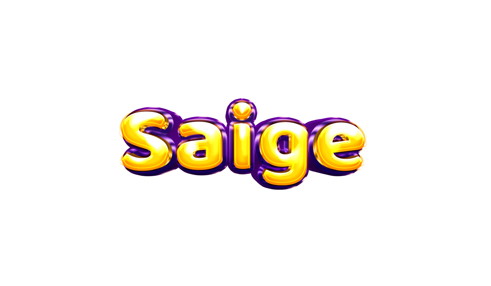 girls name sticker colorful party balloon birthday helium air shiny yellow purple cutout Saige png