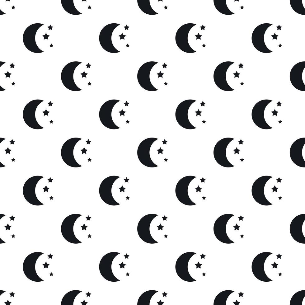 Crescent and star pattern, simple style vector