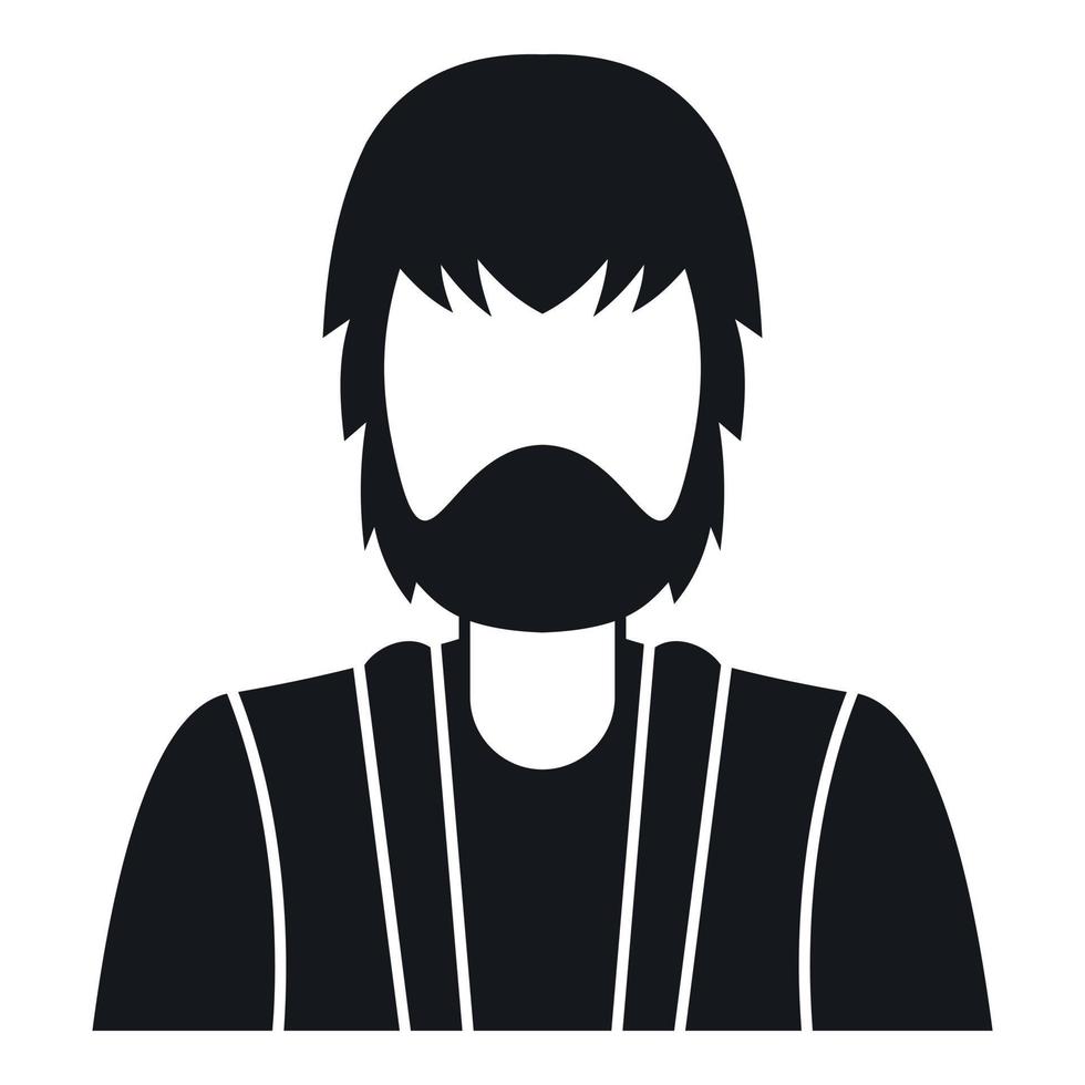 Bearded man avatar icon, simple style vector