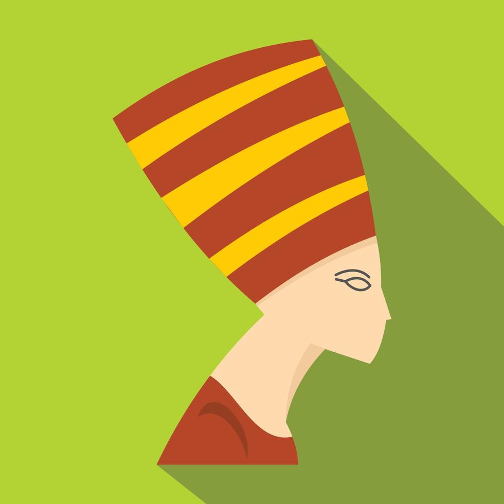 Nefertiti head icon, flat style vector