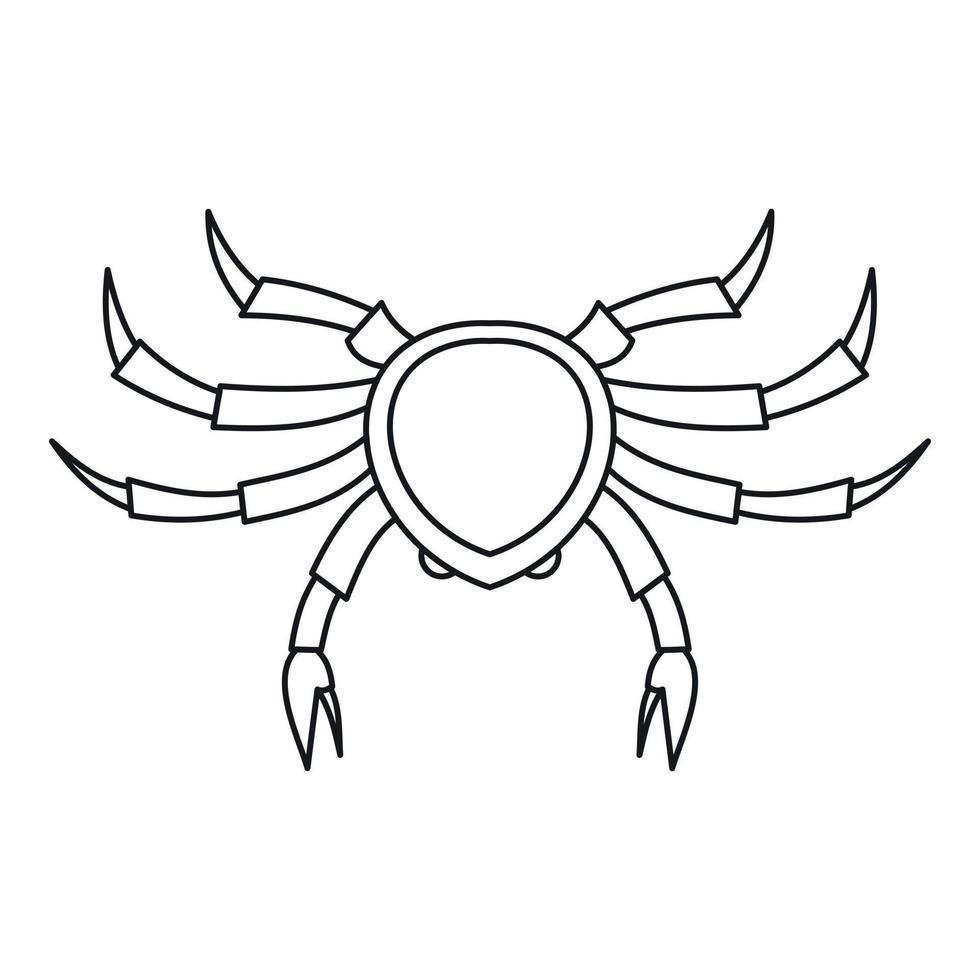 Crab seafood icon, outline style vector