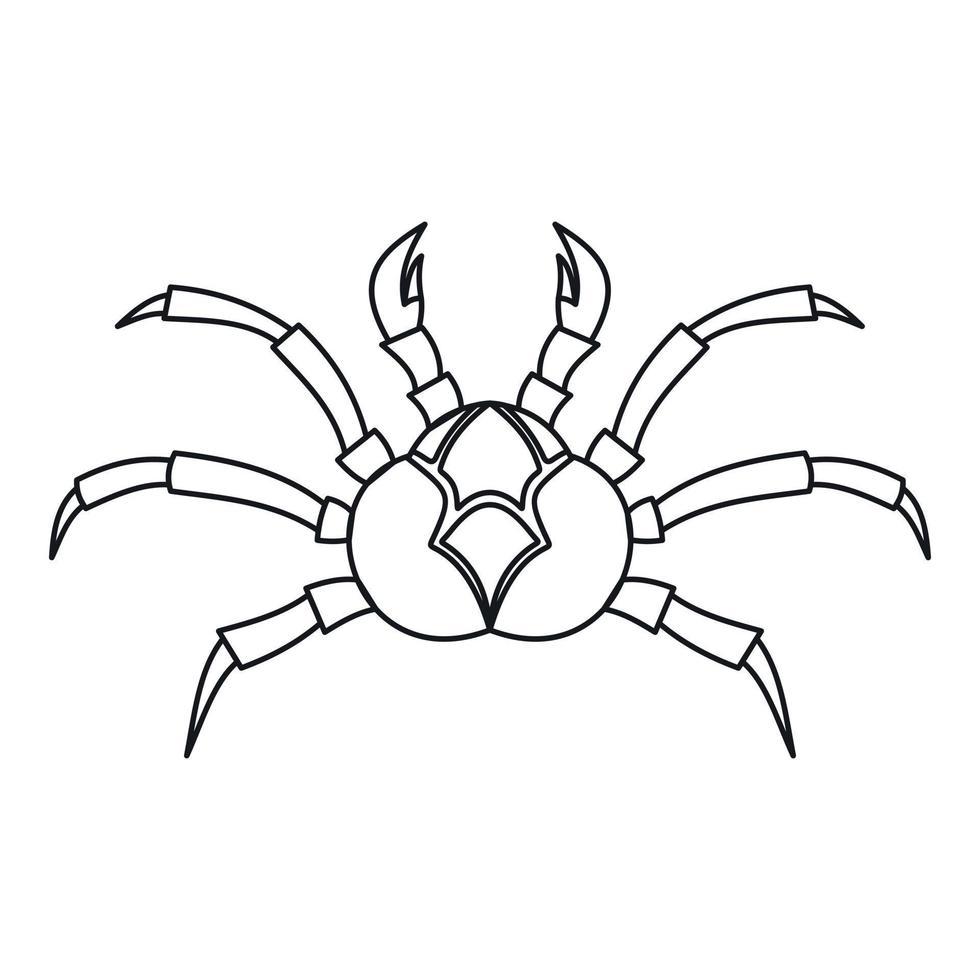 icono de cangrejo fresco, estilo de esquema vector
