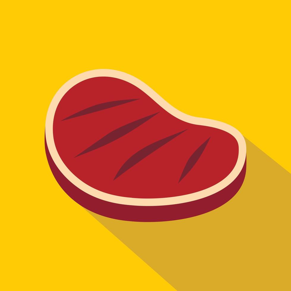 Tenderloin beef steak icon, flat style vector