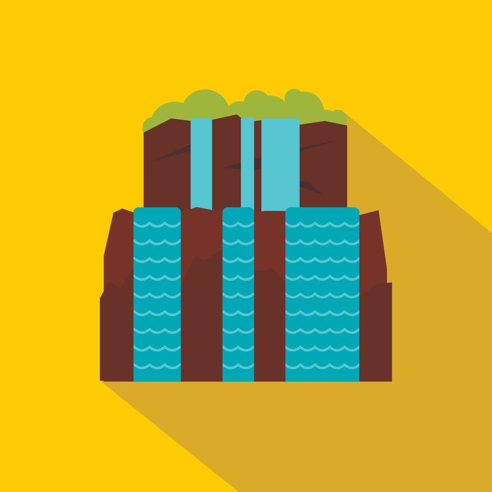 Iguassu Falls icon, flat style vector