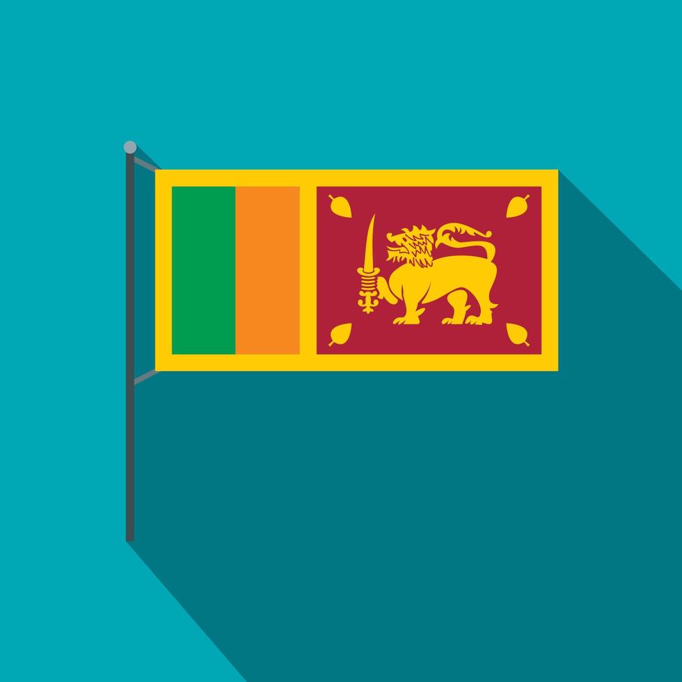 icono de la bandera de sri lanka, estilo plano vector