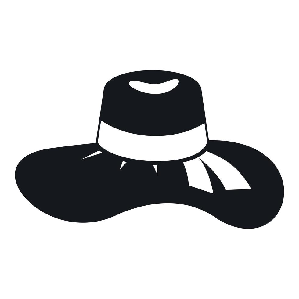 icono de sombrero de mujer, estilo simple vector