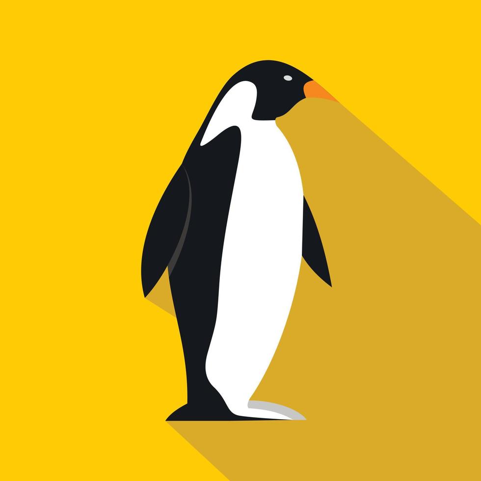 icono de pingüino, tipo plano vector