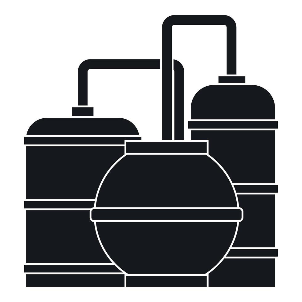 Gas storage tanks icon, simple style vector