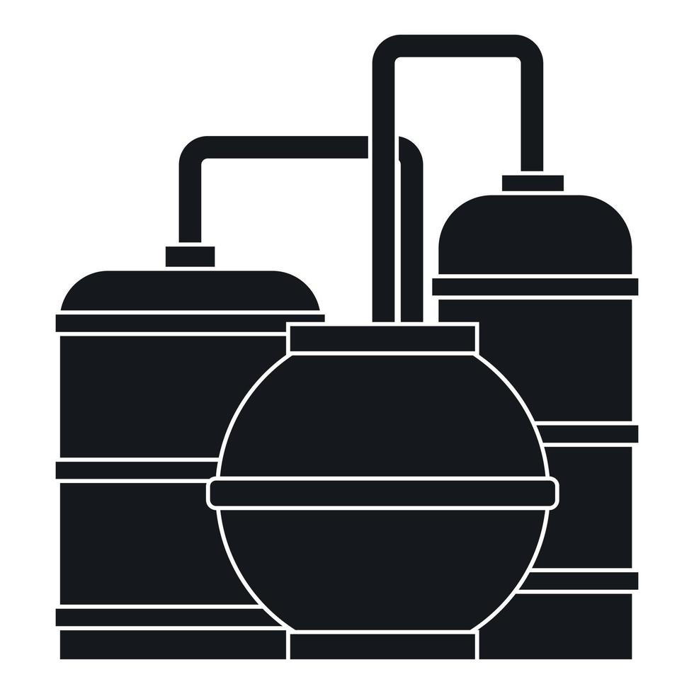 icono de tanques de almacenamiento de gas, estilo simple vector