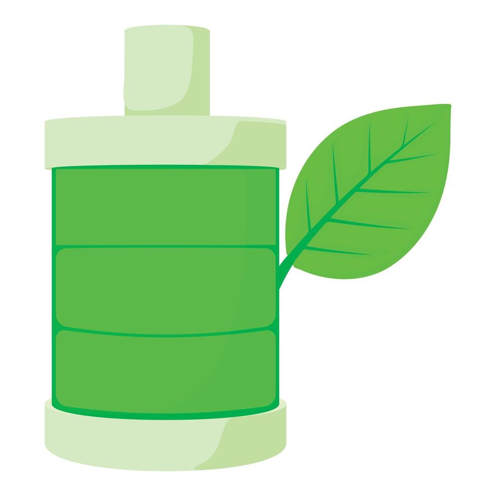 Eco bottle icon, cartoon style vector