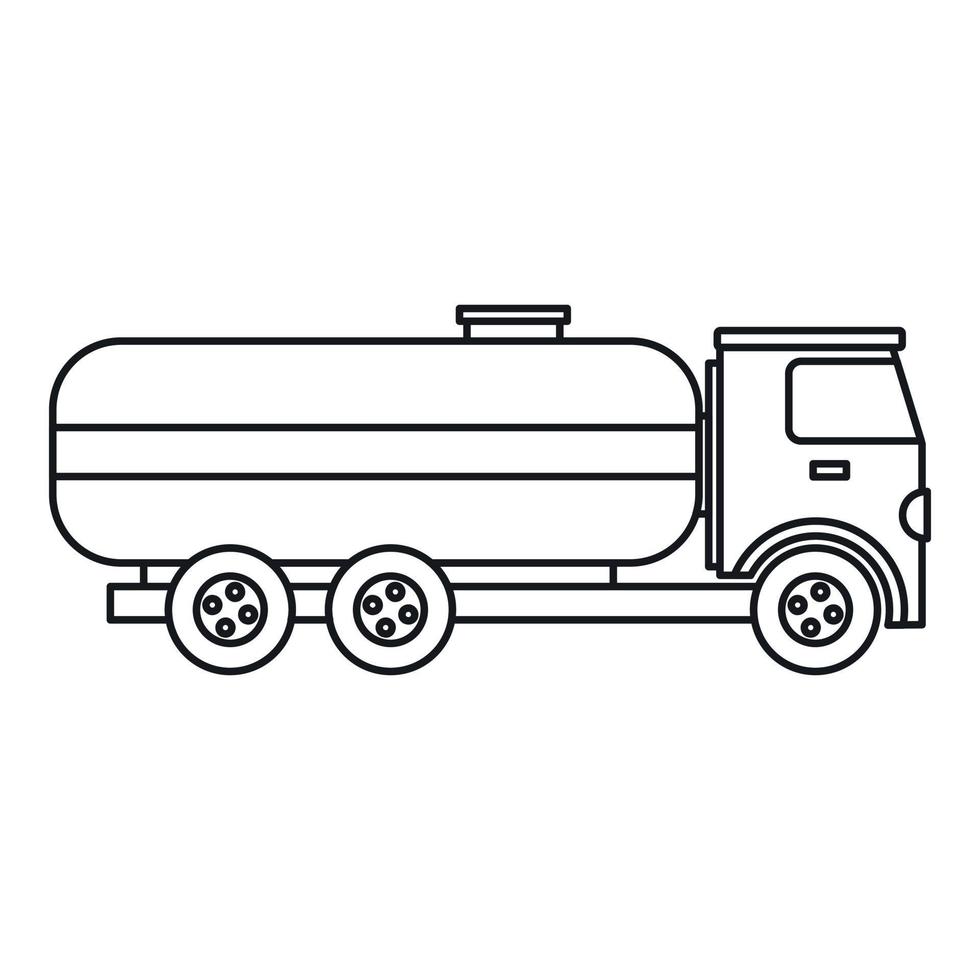 Fuel tanker truck icon, outline style vector
