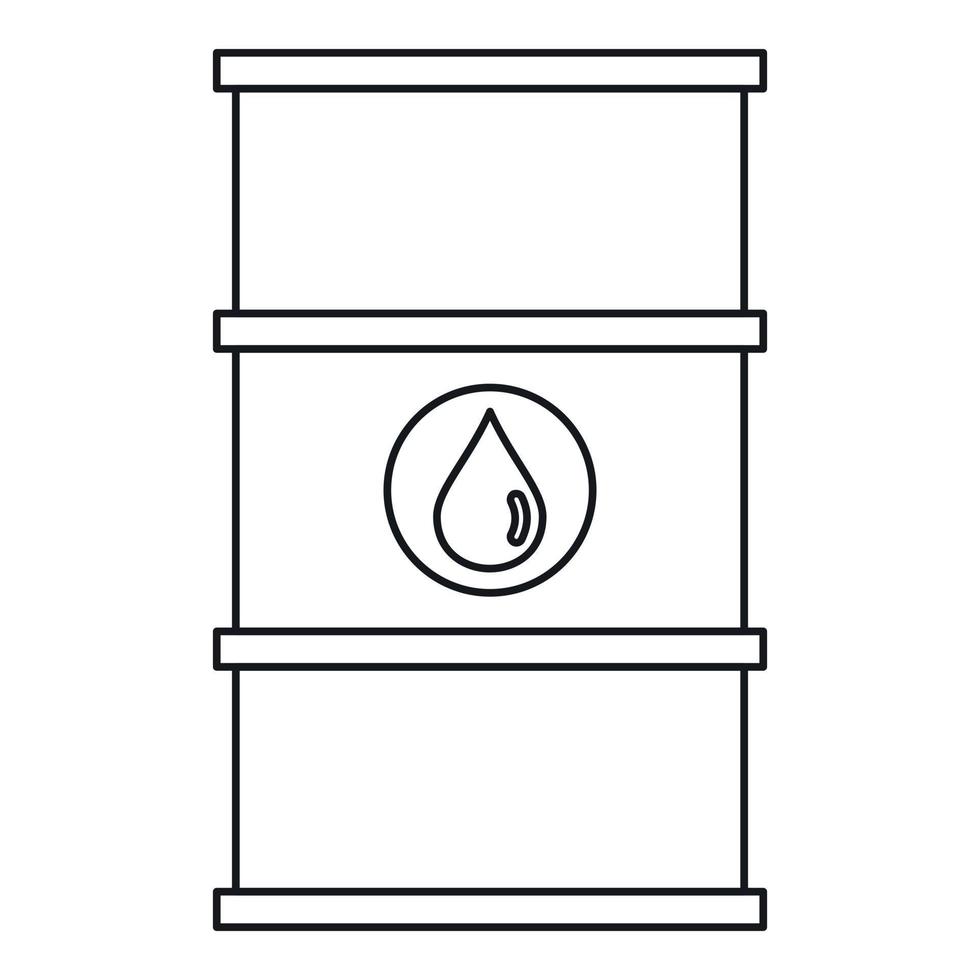 icono de barril de aceite, estilo de esquema vector