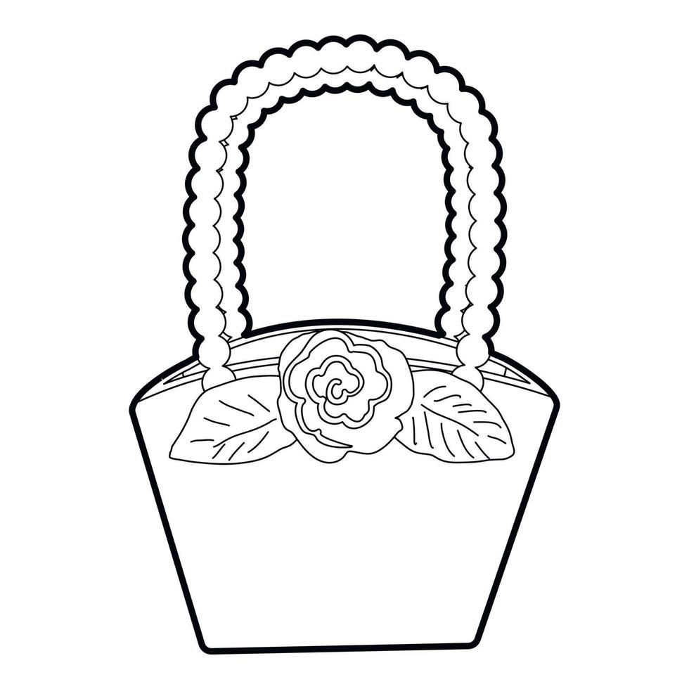 Basket icon, outline style vector