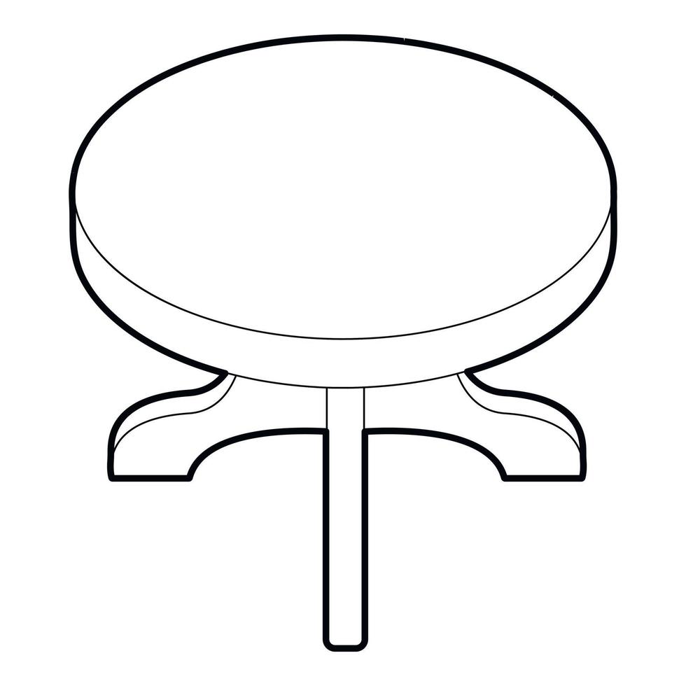 Round table icon, isometric 3d style vector