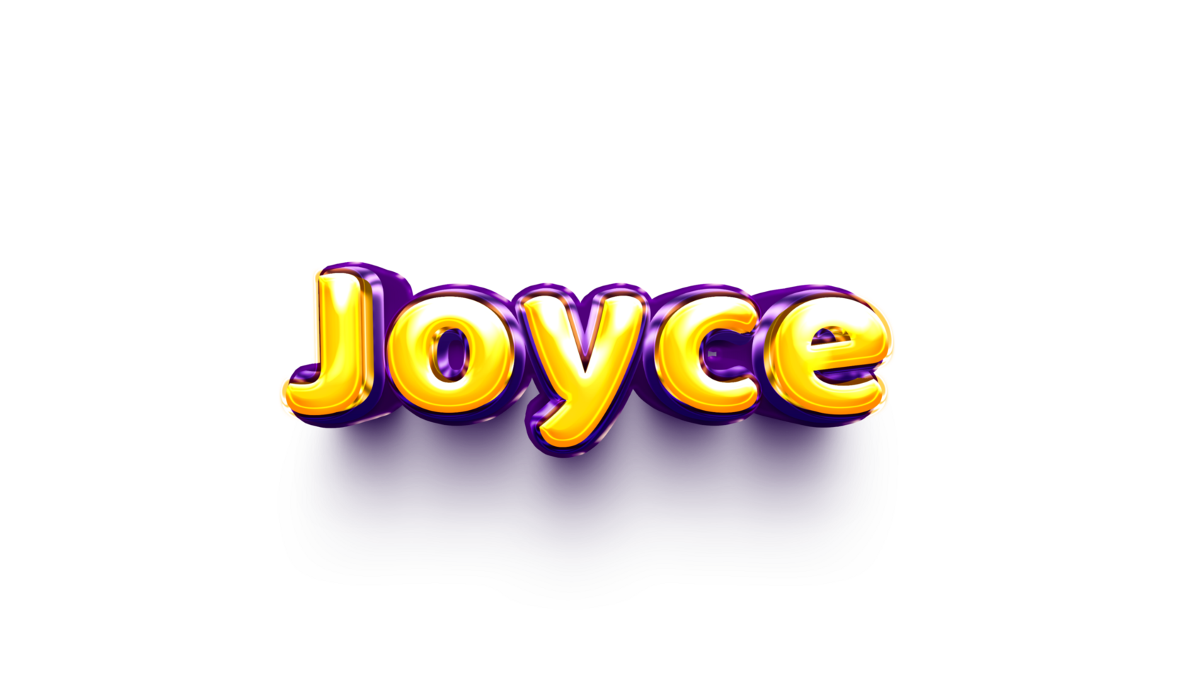 names of girls English helium balloon shiny celebration sticker 3d inflated Joyce png