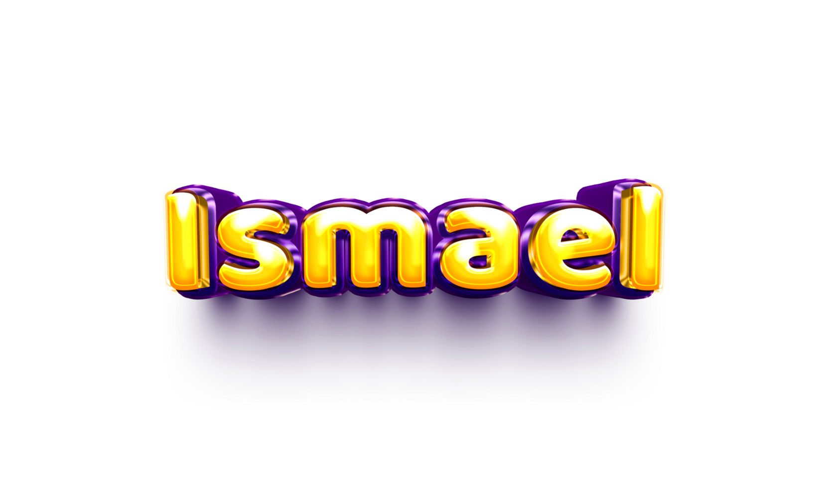 names of boys English helium balloon shiny celebration sticker 3d inflated Ismael png