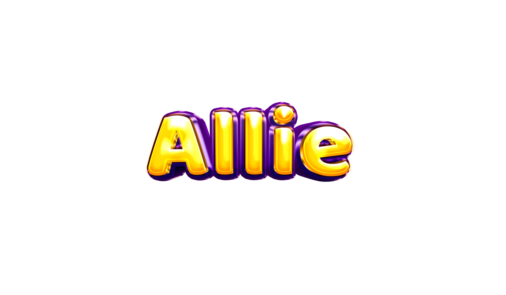 filles nom autocollant coloré fête ballon anniversaire hélium air brillant jaune violet découpe allie png