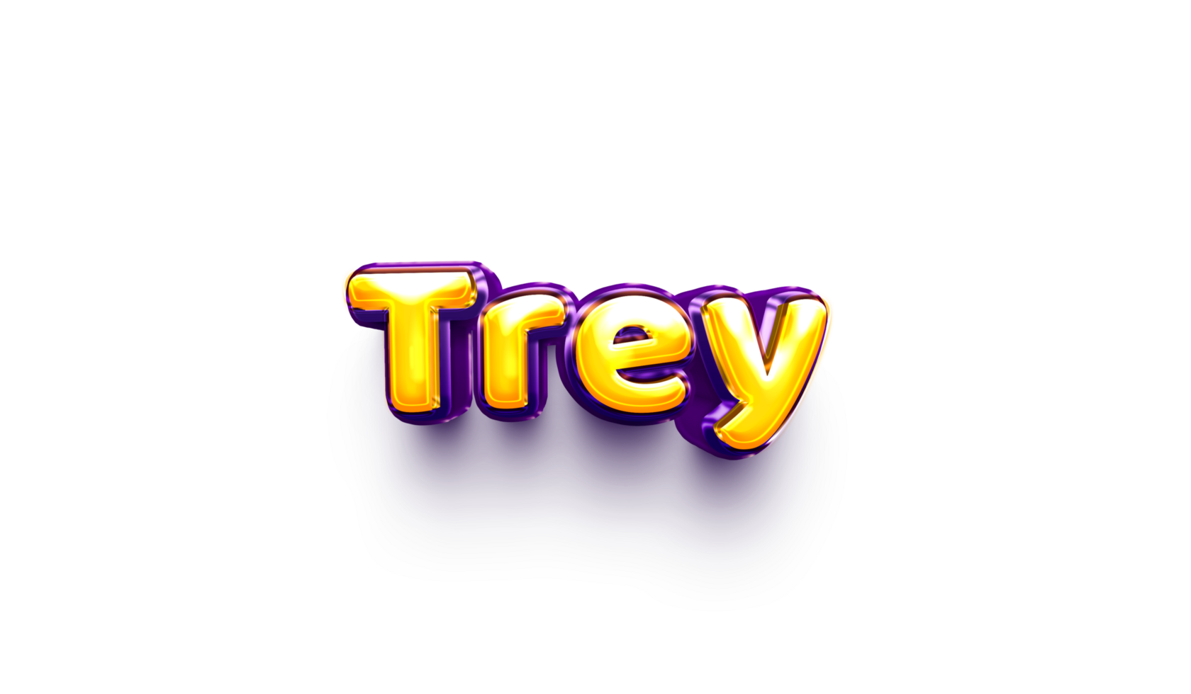 names of boys English helium balloon shiny celebration sticker 3d inflated Trey png
