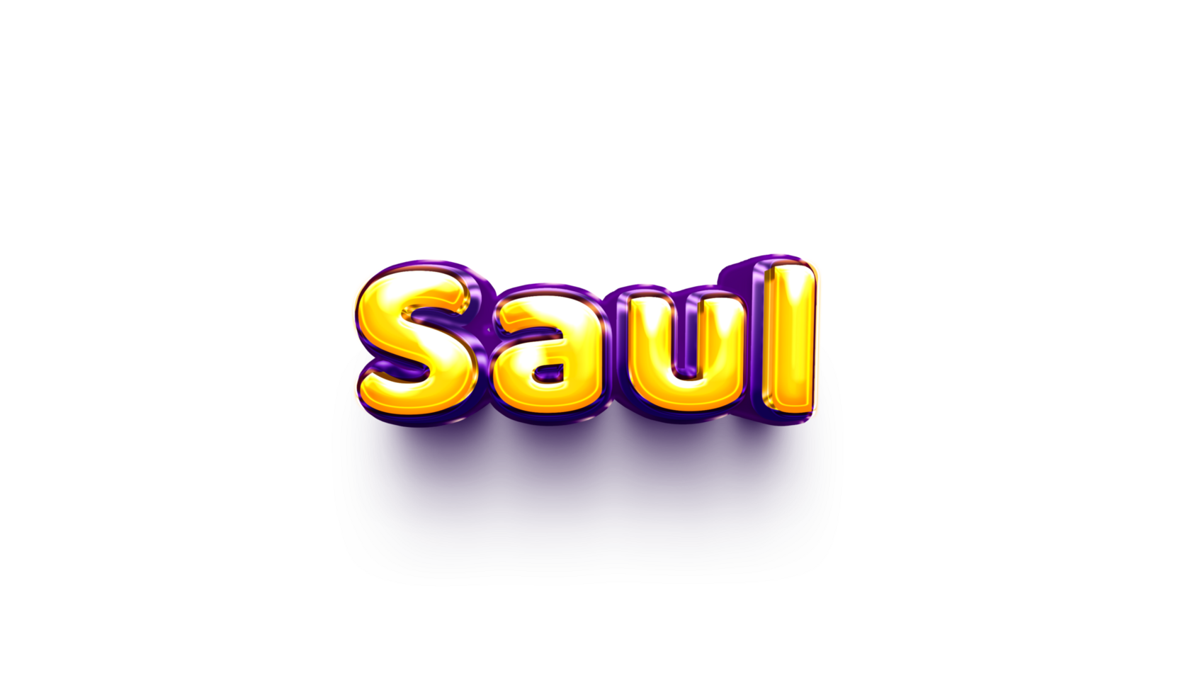 names of boys English helium balloon shiny celebration sticker 3d inflated Saul png