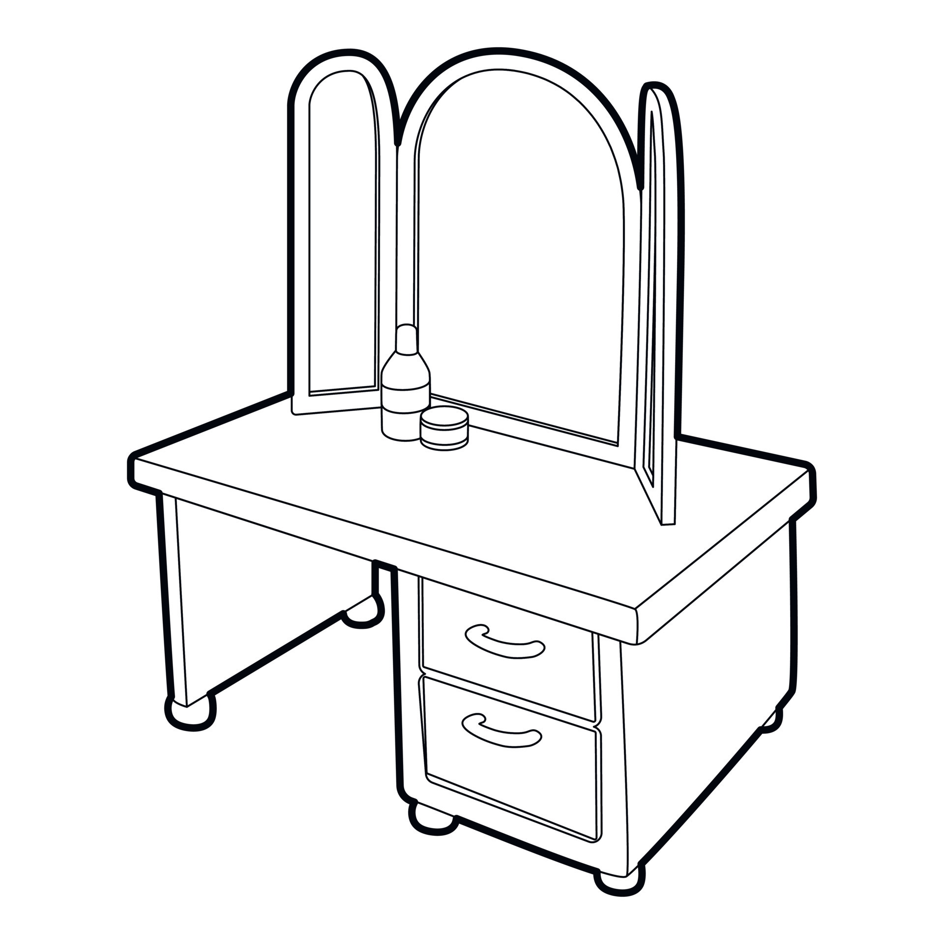 Dressing table with a mirror icon 15223510 Vector Art at Vecteezy