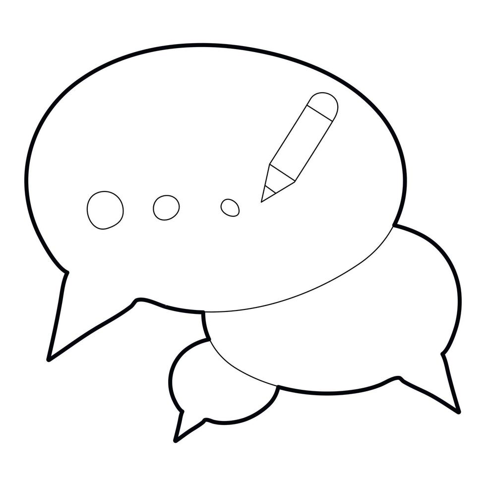 Chat icon, outline style vector