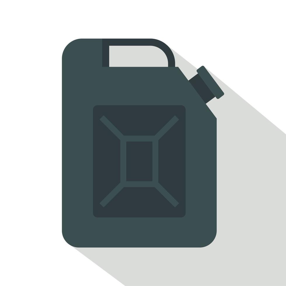 Black jerrycan icon, flat style vector