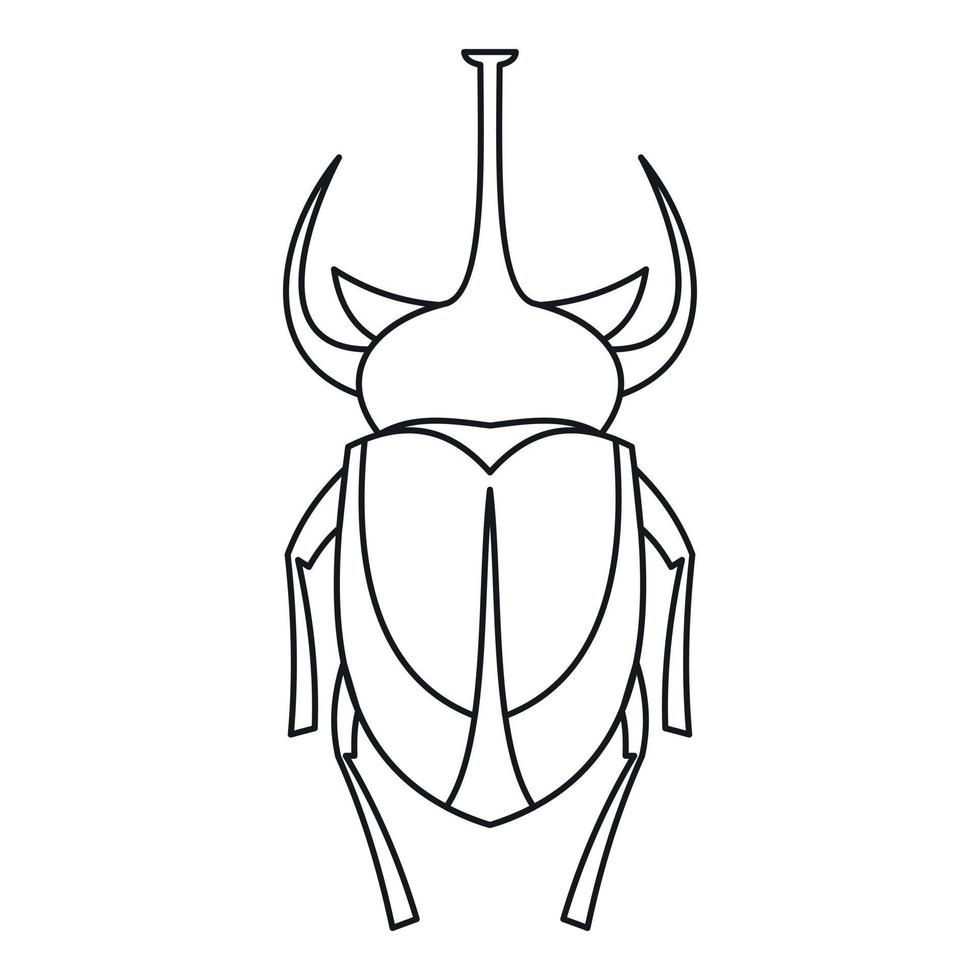 European rhinoceros beetle icon, outline style vector