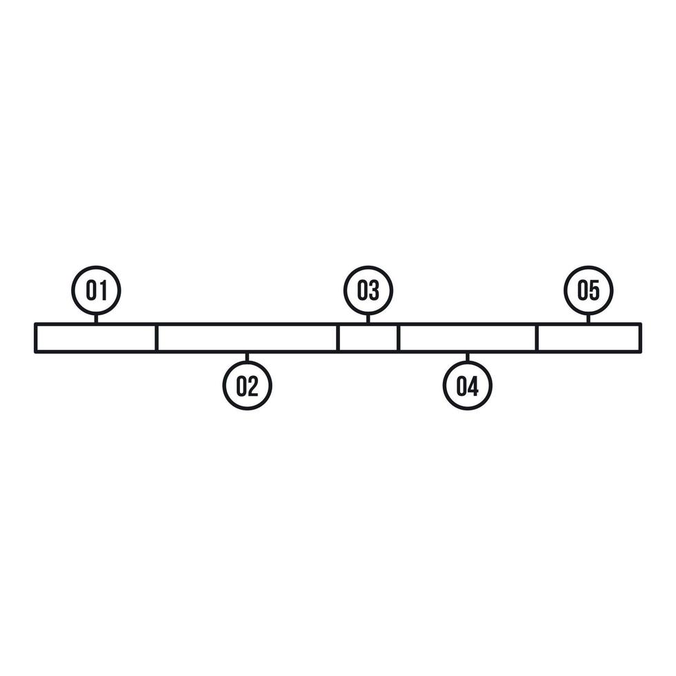 Timeline infographic icon, outline style vector