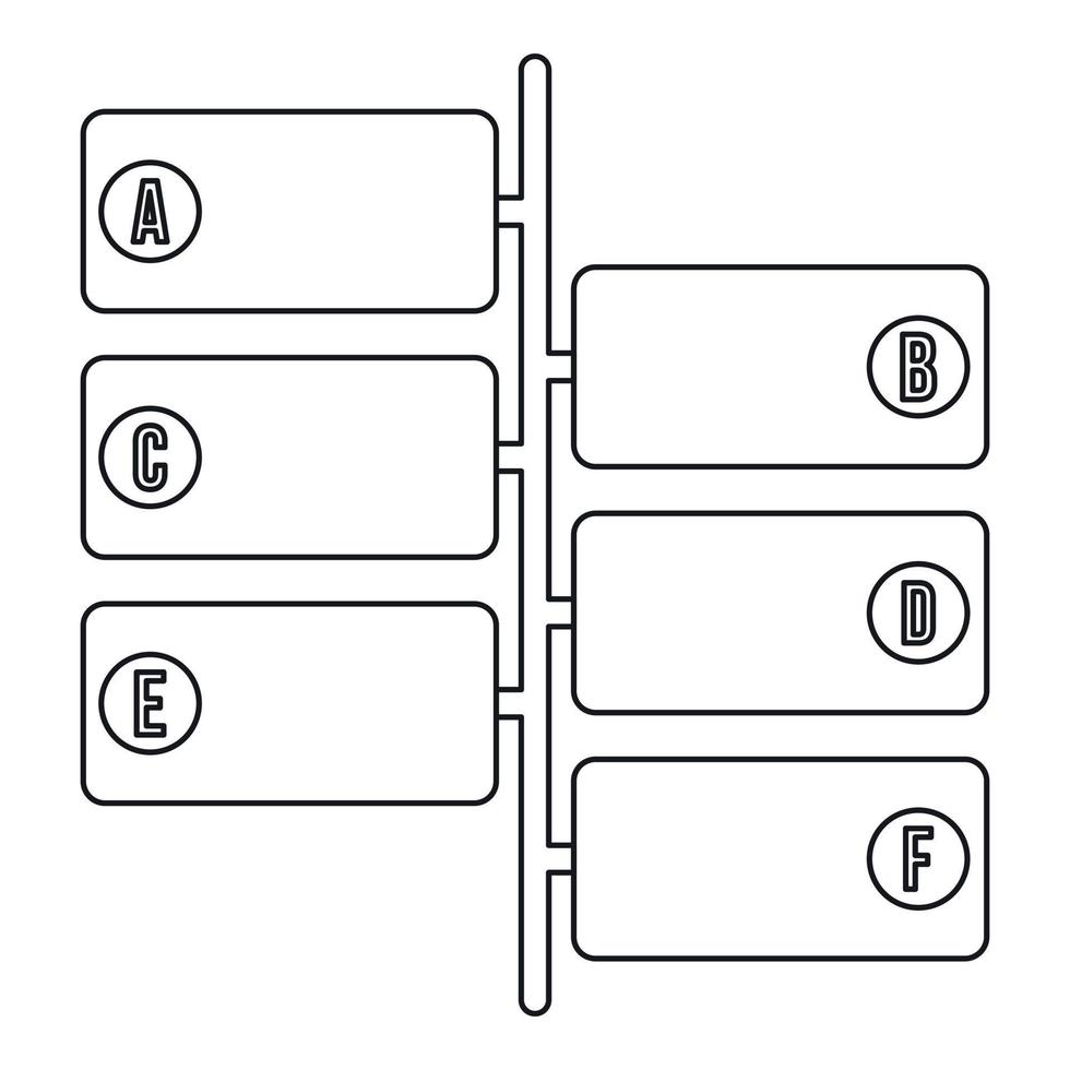 Infographic blocks on signpost icon, outline style vector