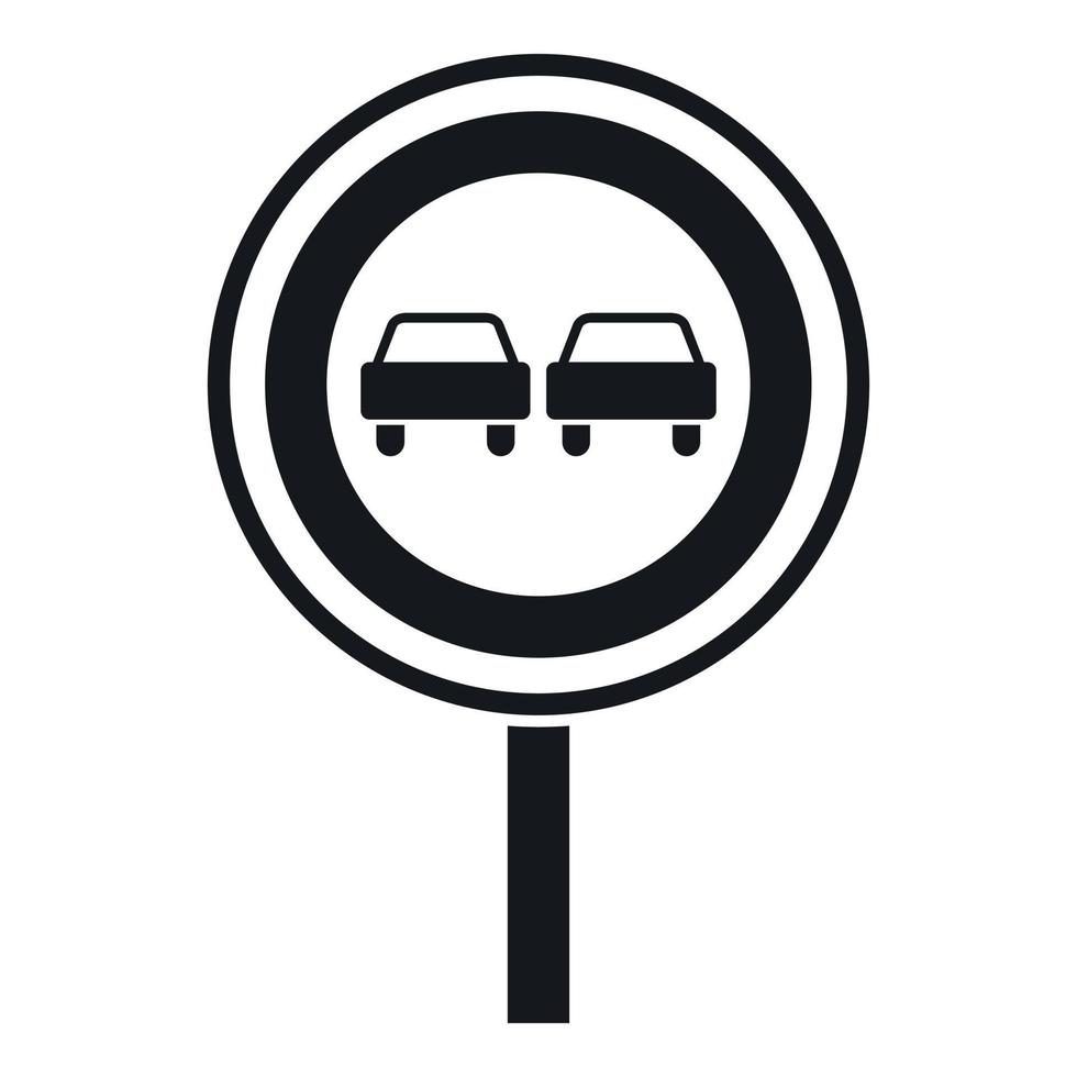 No overtaking sign icon, simple style vector