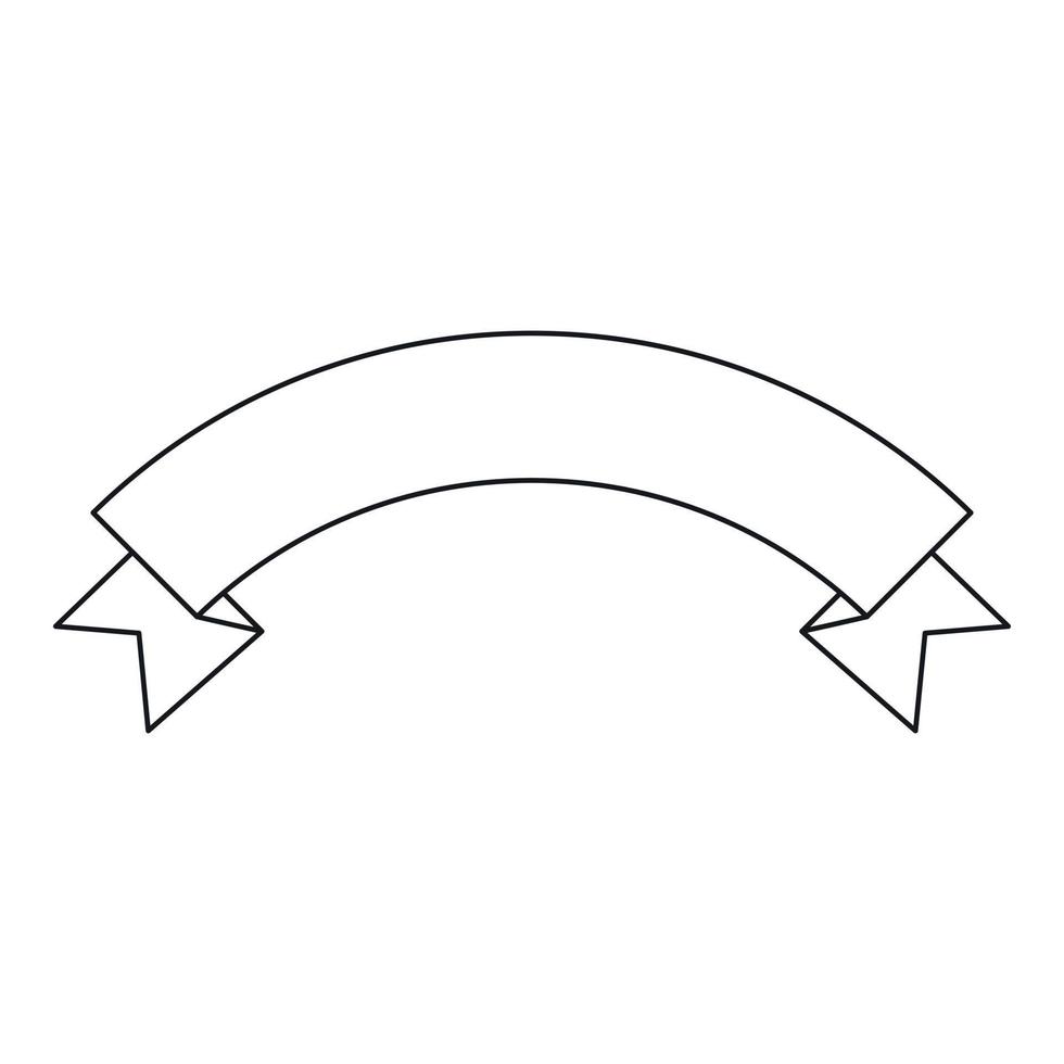 Ribbon banner icon, outline style vector