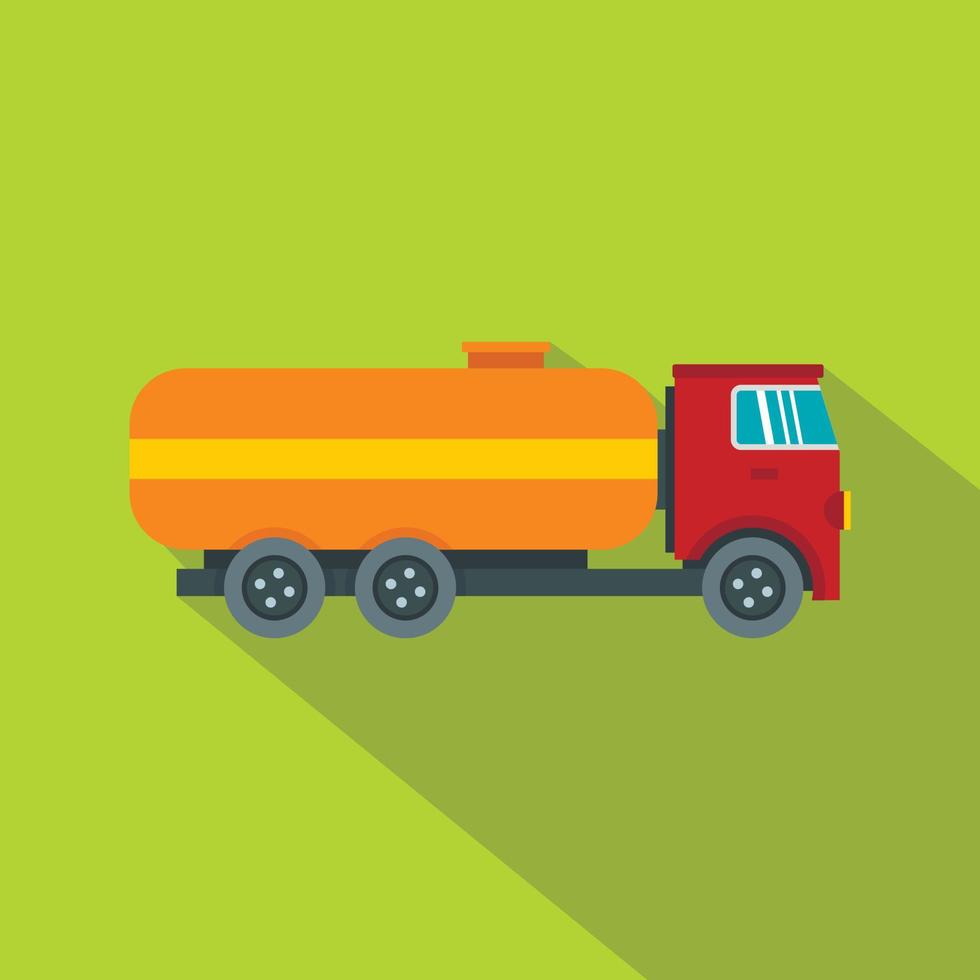 Tanker truck icon, flat style vector