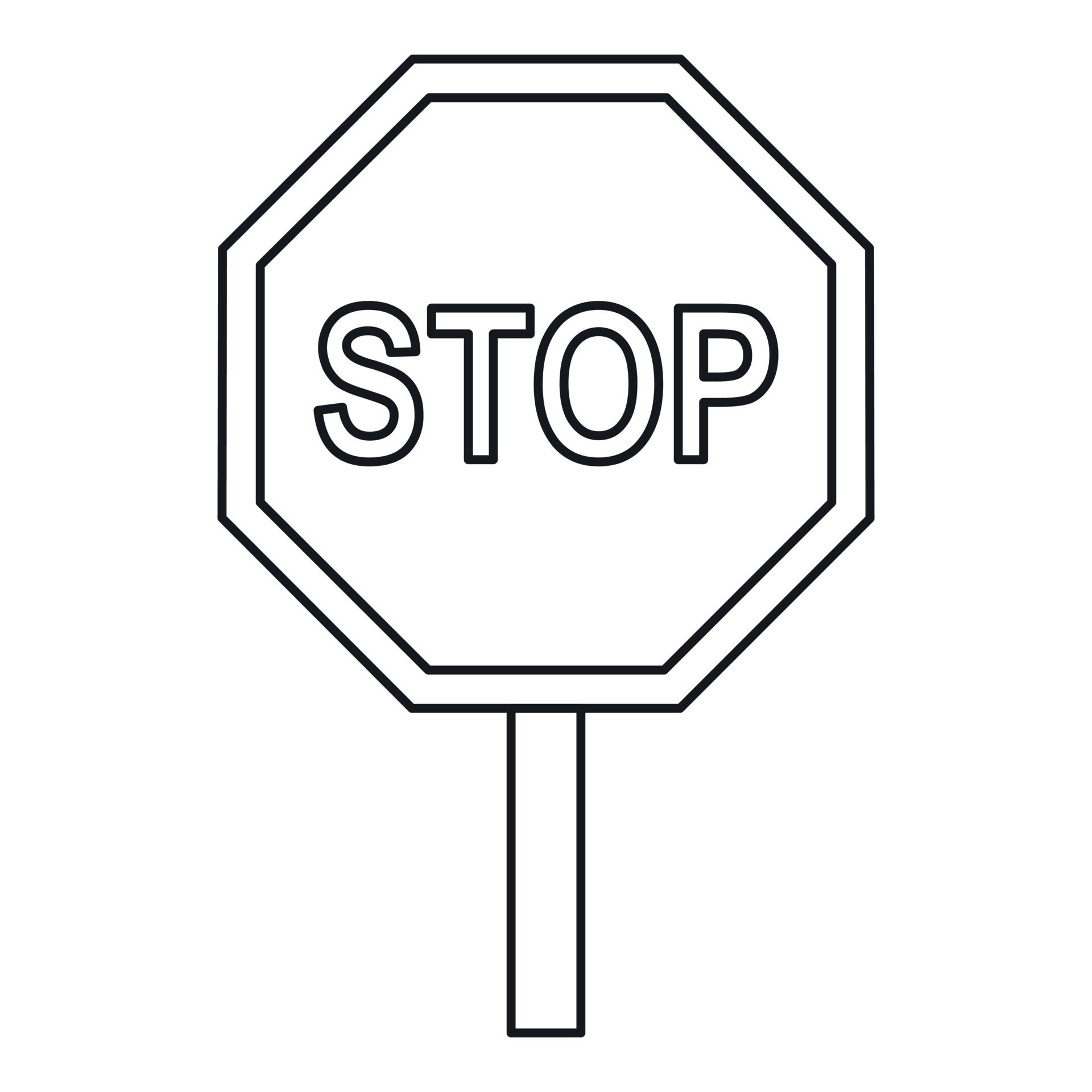 Stop traffic sign icon, outline style 15223568 Vector Art at Vecteezy
