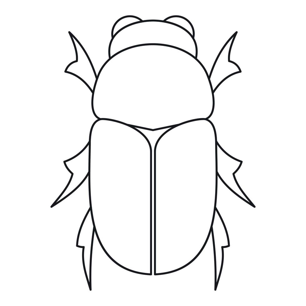 icono de escarabajo chafer, estilo de contorno vector