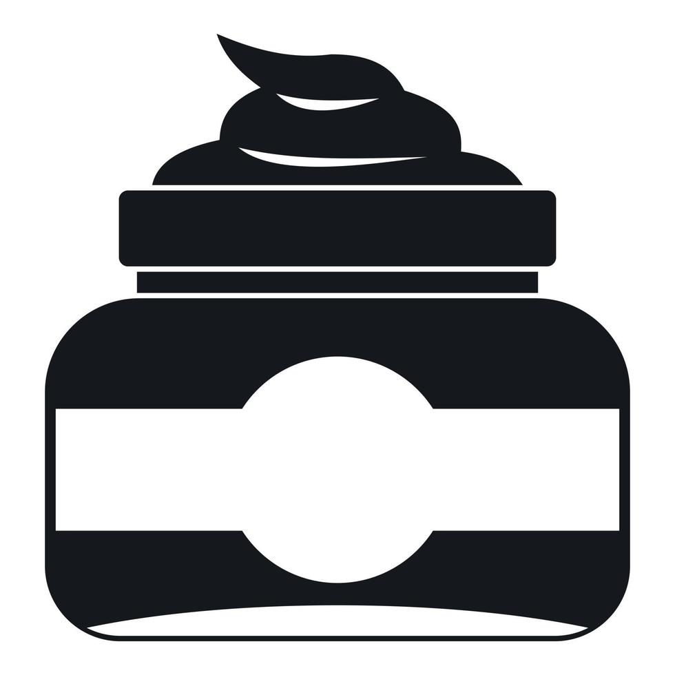 Jar of cosmetic cream icon, simple style vector