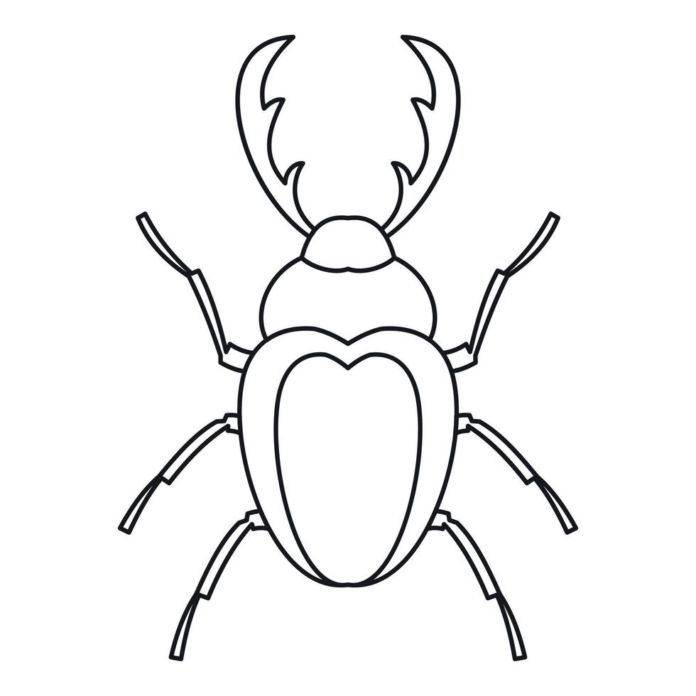 Stag beetle icon, outline style vector