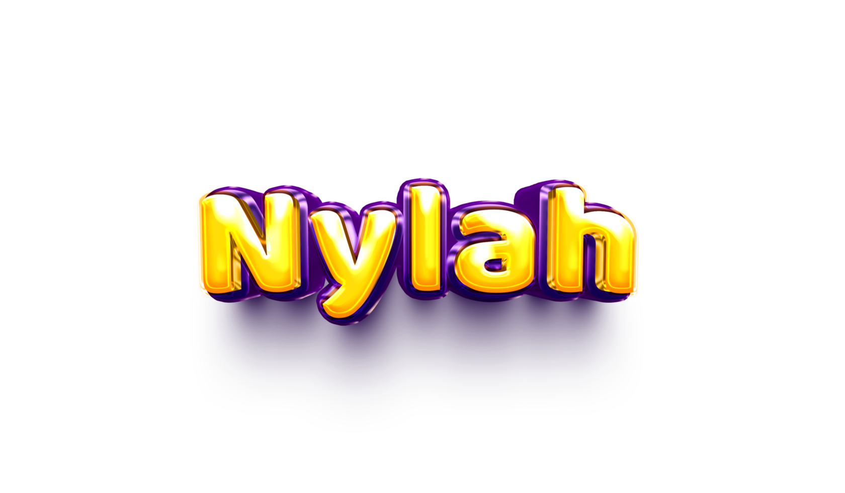 names of girls English helium balloon shiny celebration sticker 3d inflated Nylah png