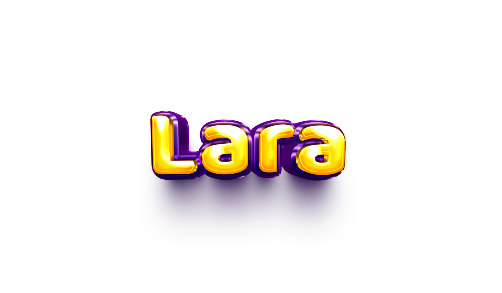 names of girls English helium balloon shiny celebration sticker 3d inflated Lara png