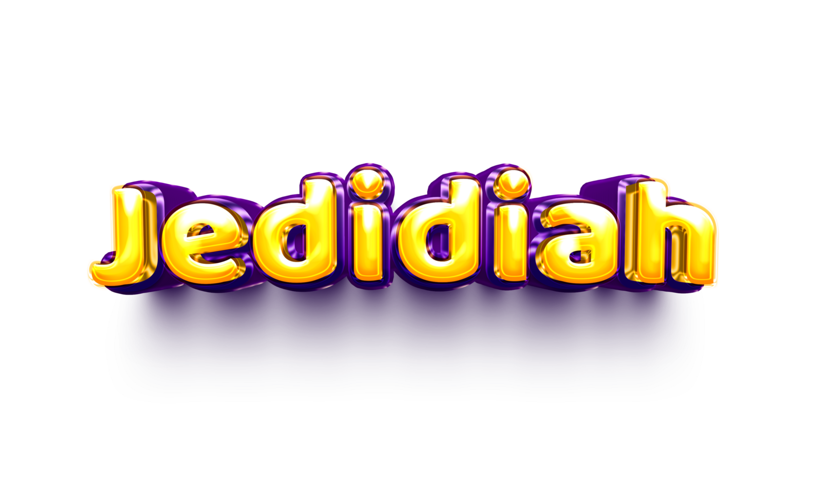 names of boys English helium balloon shiny celebration sticker 3d inflated Jedidiah png